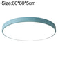 Round LED ceiling lamp, 60cm, teal outer ring with flush diffuser