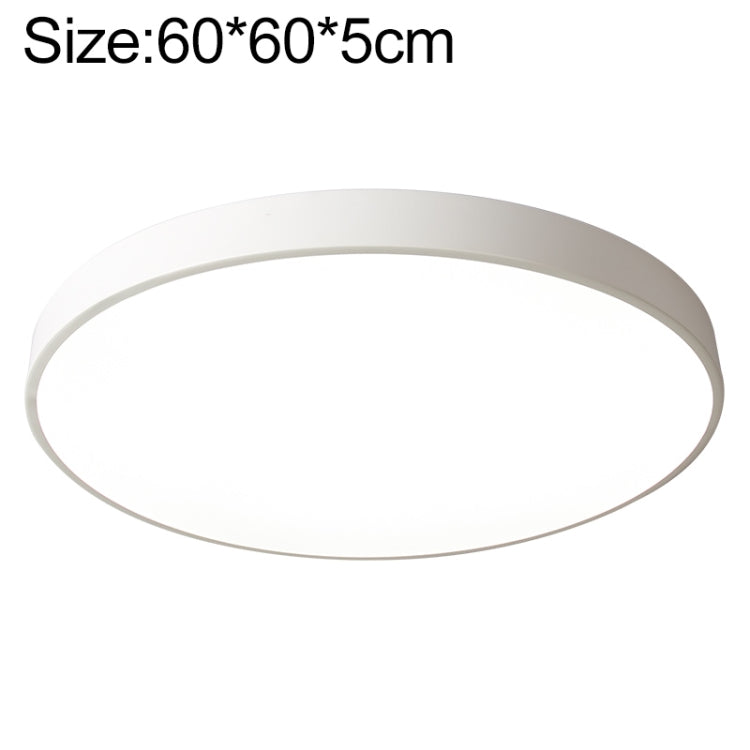 Round LED ceiling lamp, 60cm, light grey outer ring with flush diffuser