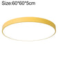 Round LED ceiling lamp with gold-tone frame, 60cm wide, flush round design.