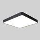 Black square LED ceiling lamp with rounded corners