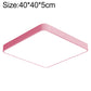 LED square ceiling lamp, pink frame, 40x40cm size