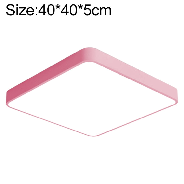 LED square ceiling lamp, pink frame, 40x40cm size
