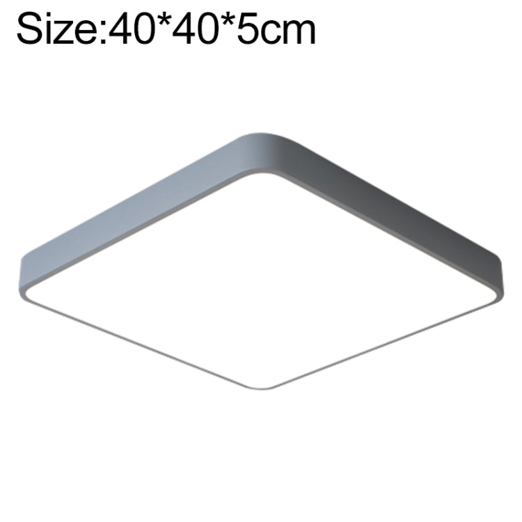 LED square ceiling lamp, grey frame, 40x40cm size
