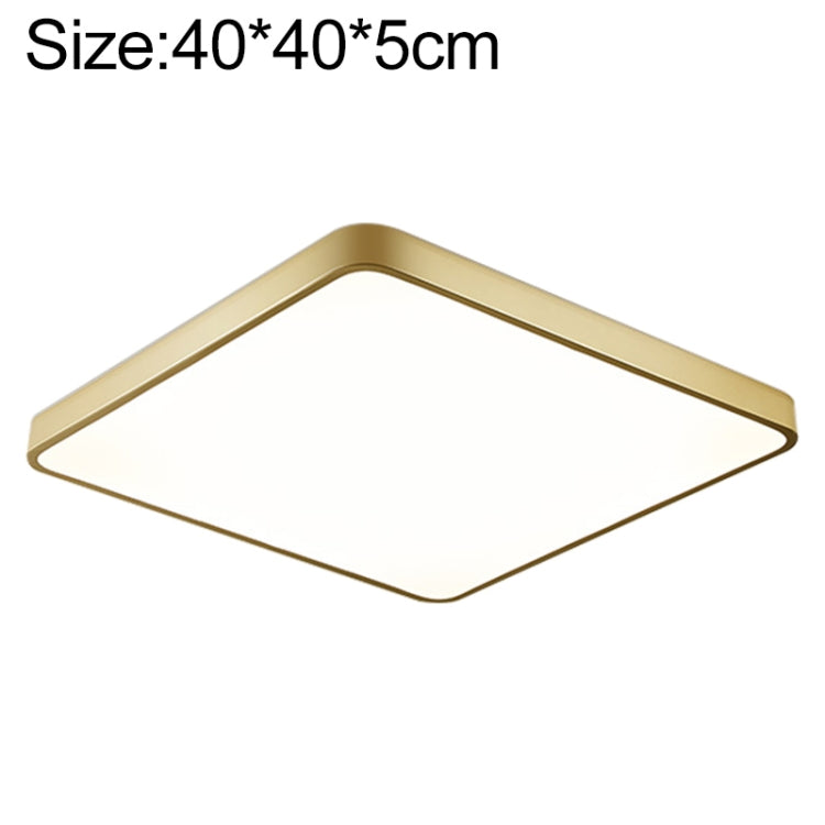 LED square ceiling lamp, gold frame, 40x40cm size