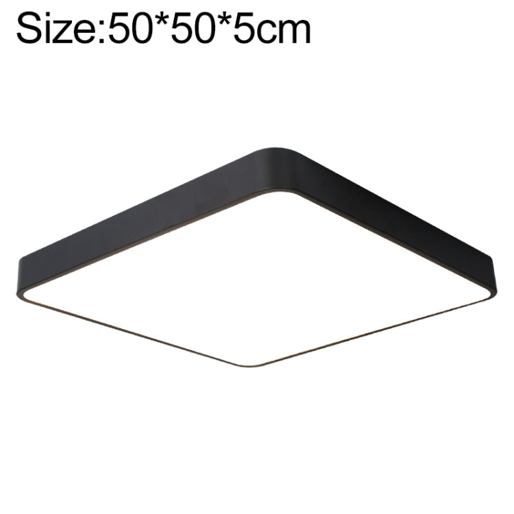 LED square ceiling lamp, black frame, 50x50cm size