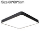 Square LED ceiling lamp with slim frame, black, 60x60 cm