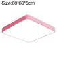 Square LED ceiling lamp with slim frame, pink, 60x60 cm