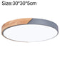 30 cm round LED ceiling lamp with wood trim and grey outer ring