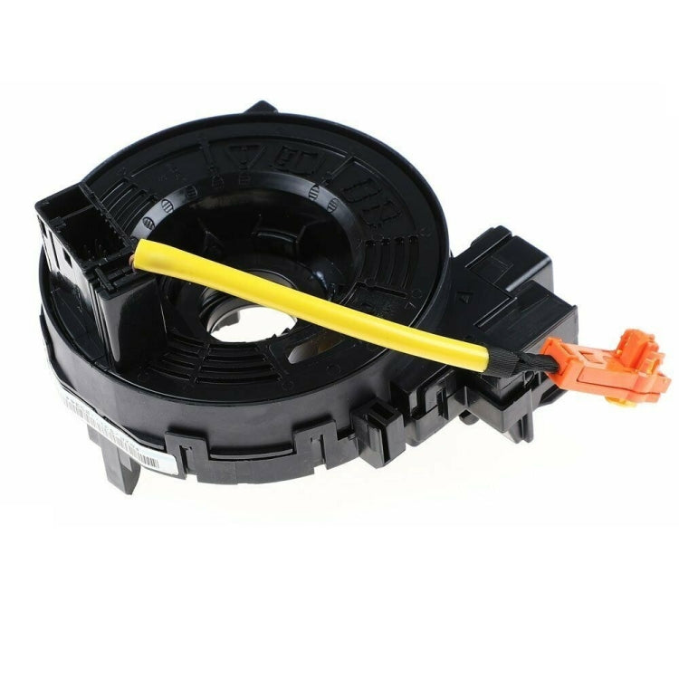 Car steering wheel spiral cable clock spring, black housing, yellow wire and orange plug