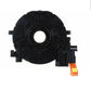 Car steering wheel spiral cable clock spring, circular black unit with orange connector tab