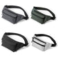 Adjustable oxford waist bag in black, grey, dark green, and silver