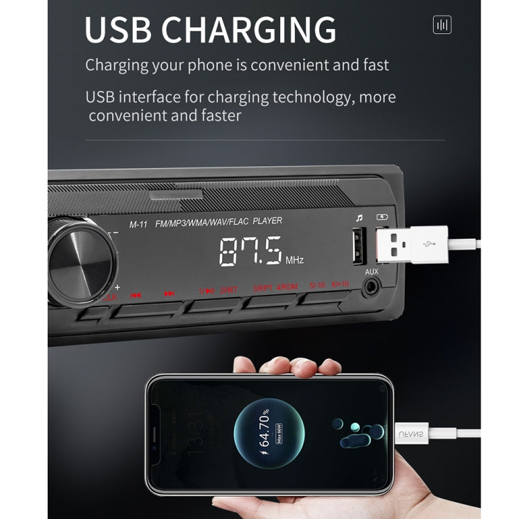 Car Bluetooth MP3 player with USB charging port and smartphone charging cable