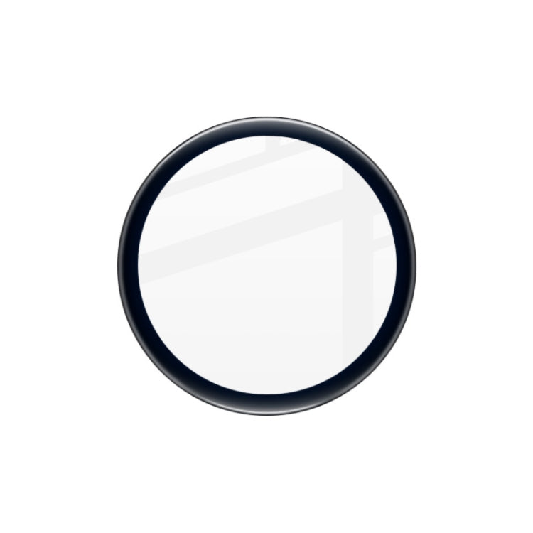 Clear circular watch screen protector film with black outer ring