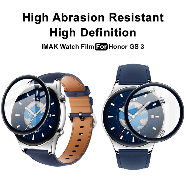 Watch screen protector film applied on smartwatches with blue and tan straps