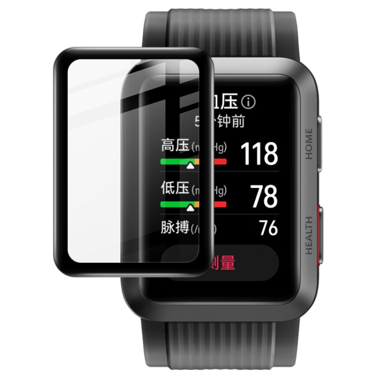 Clear watch screen protector film on black smartwatch display