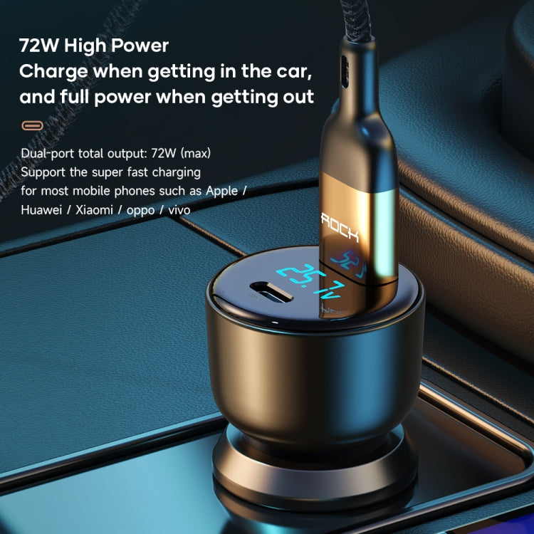 Car dual-port fast charger with LED screen and blue charging indicator