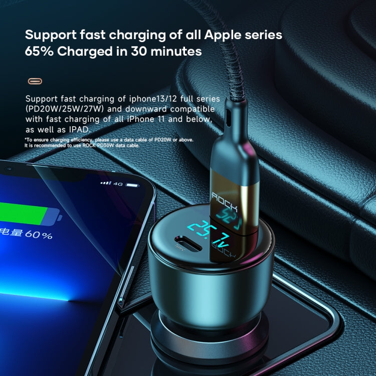 Car fast charging adapter with LED voltage display and blue indicator