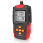 Handheld car battery tester with LCD screen displaying 83% and status/voltage indicators