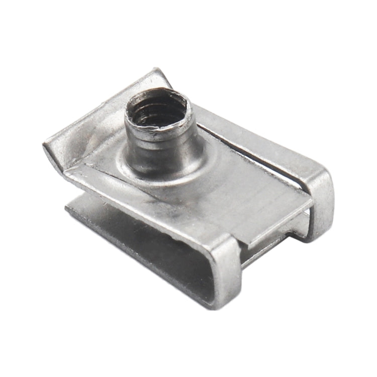 Galvanized B-shaped clip nut with threaded hole and spring clip base