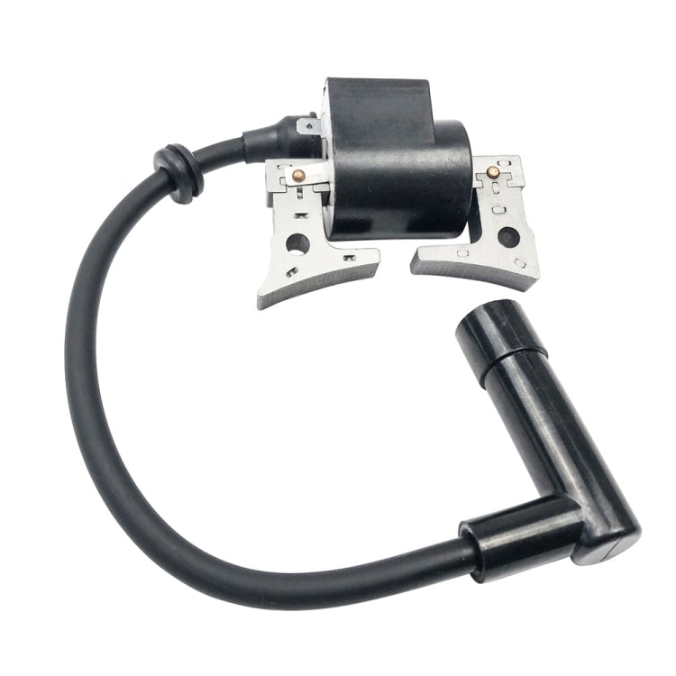 Ignition coil with black wire harness and metal bracket mountings