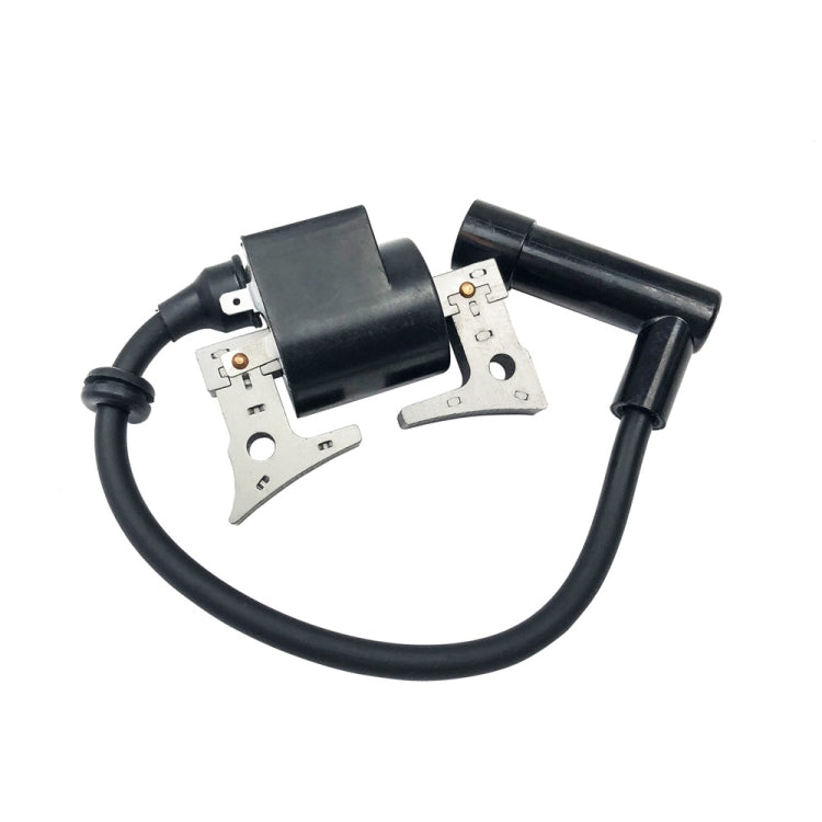 Ignition coil assembly with wire harness and metal mounting tabs