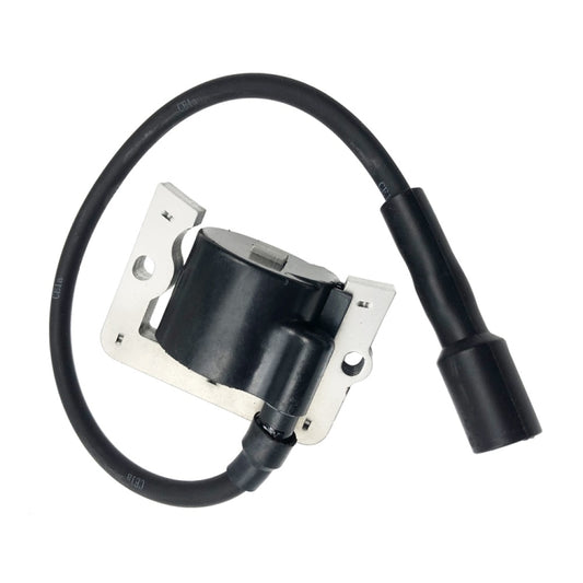 High-pressure ignition coil with spark plug lead and mounting bracket, with black cable