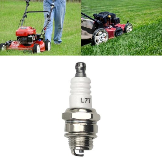 Spark plug for small engines with white ceramic insulator and metal threaded shell