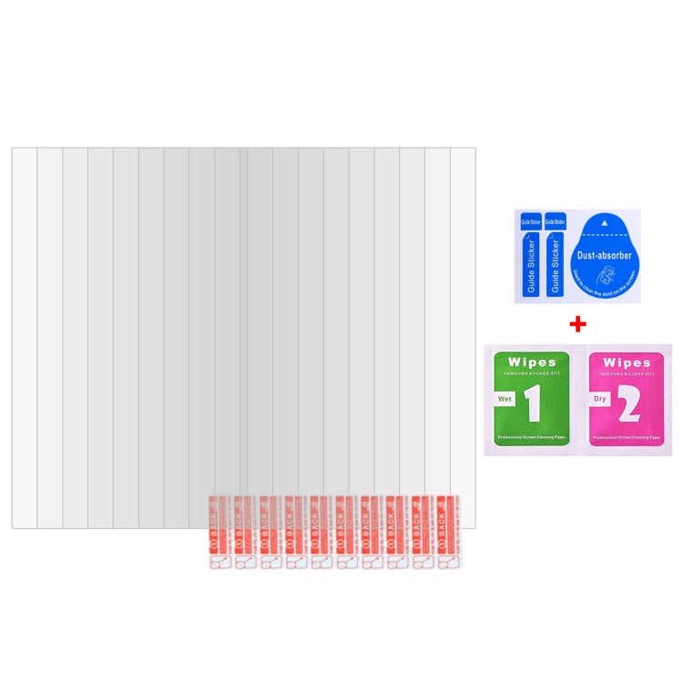 Screen protector kit with alignment sheets and cleaning wipes for handheld console