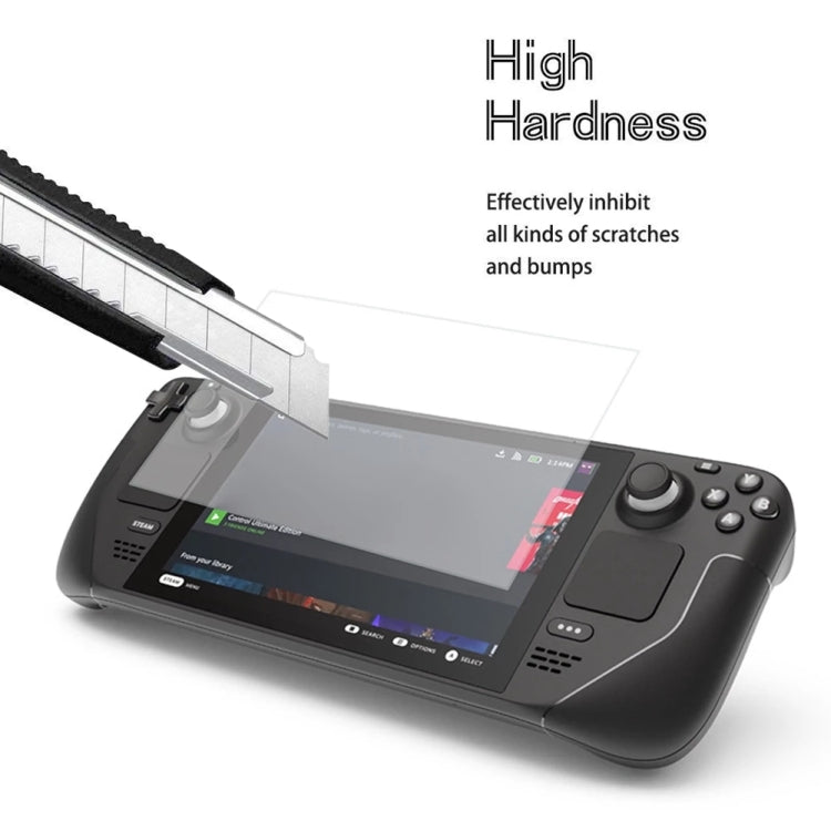 Tempered glass film for handheld console screen, designed to resist scratches and bumps