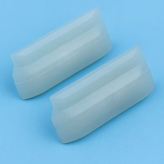 Chainsaw anti-chip bumper strip, translucent light blue curved plastic cover pieces