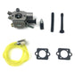 Chainsaw carburetor kit with fuel line, carburetor body, bolts and gaskets
