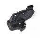 Black door lock actuator motor with mounting tabs, screws, and electrical connector
