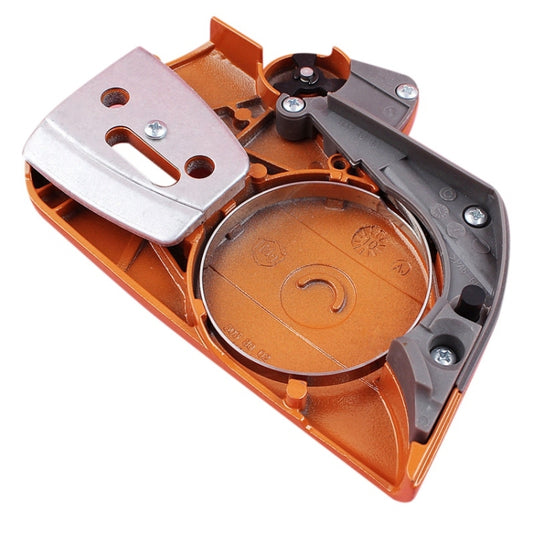 Orange clutch cover with metal mounting plate and screws
