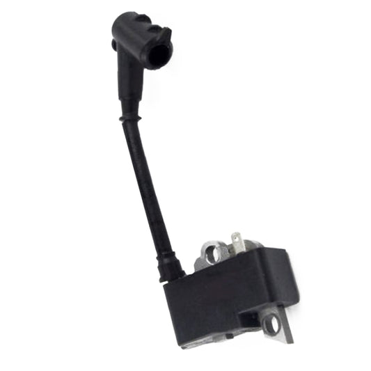 Ignition coil with long black wire and metal mounting tab