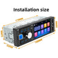 Car audio head unit showing installation size dimensions