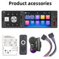 Car radio head unit with remote, manual, mounting accessories, and wiring harness