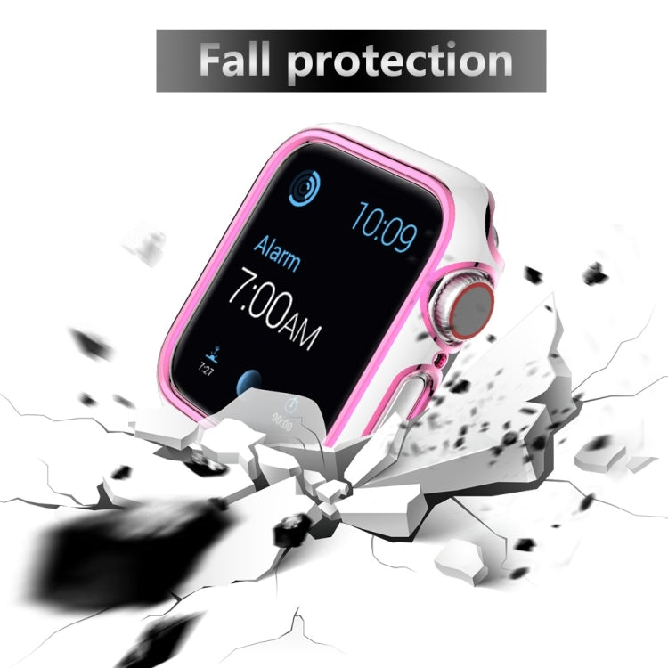 Two-color Electroplating PC Watch Case For Apple Watch Series, 6&SE&5&4 40mm, 6&SE&5&4 44mm