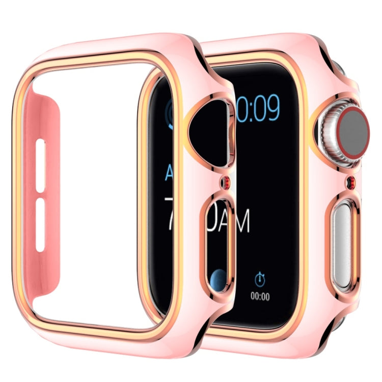 Two-color Electroplating PC Watch Case For Apple Watch Series, 6&SE&5&4 40mm, 6&SE&5&4 44mm