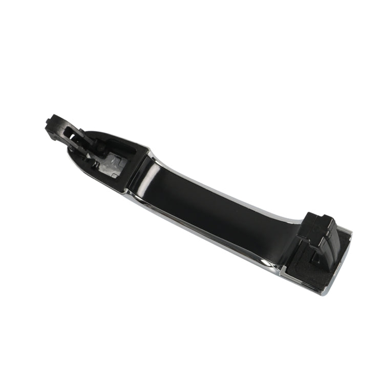 Car rear left outside door handle with underside mounting clips, chrome finish