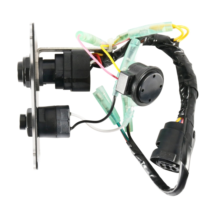 Yamaha key switch wiring harness with mounted black parts and multi-pin connector plug