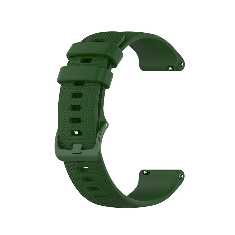 Army green silicone wristband with textured perforations and adjustable metal clasp