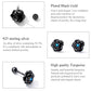 Turquoise-blue gemstone black rose stud earrings in product detail layout