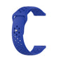 Sapphire blue silicone breathable watch band with perforations and metal pins