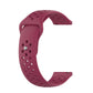 Red wine silicone breathable watch band with perforations and metal pins