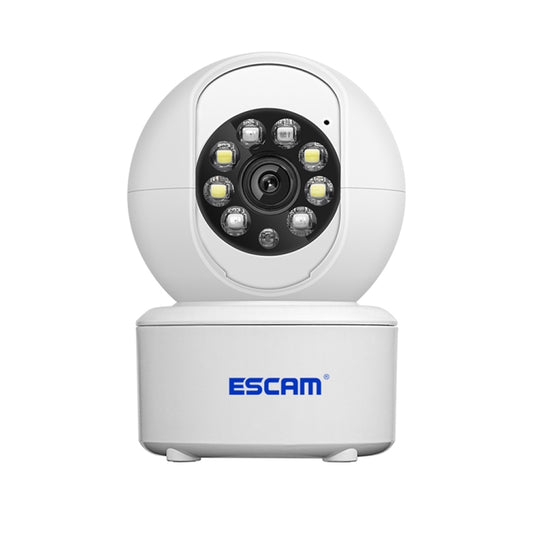 ESCAM indoor WiFi pan-tilt camera in white, dome top with multi-lens module