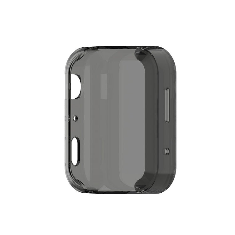 Smoke-gray TPU all-inclusive plating cover with see-through back and cutouts