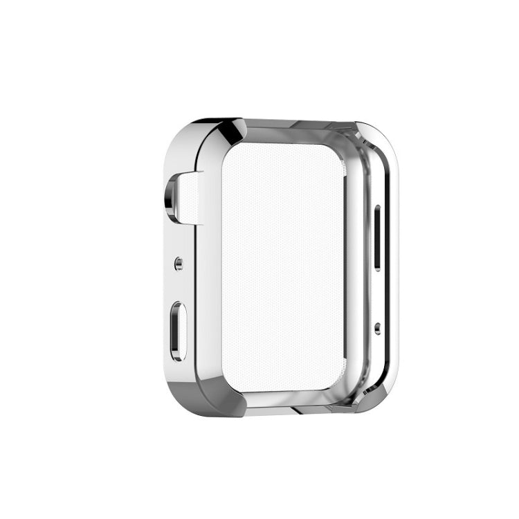 Silver TPU all-inclusive plating phone cover with cutouts and raised edges