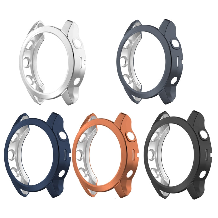 Set of TPU half-pack watch cases in multiple colors: black, navy, orange, silver