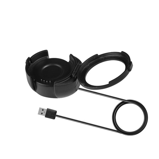 1m smartwatch charger cable with USB plug and charging dock, black