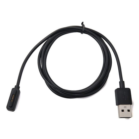 Black charging cable, USB-A to watch connector, 1m